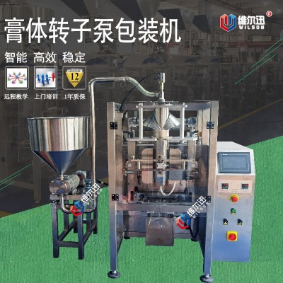 420轉(zhuǎn)子泵膏體包裝機(jī) 有粘性產(chǎn)品全自動(dòng)包裝機(jī) 液體包裝機(jī)定制