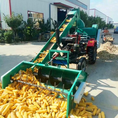 大型玉米脫粒機(jī) 自走式免剝皮玉米脫粒機(jī) 50馬力車(chē)載雙滾筒脫粒機(jī)