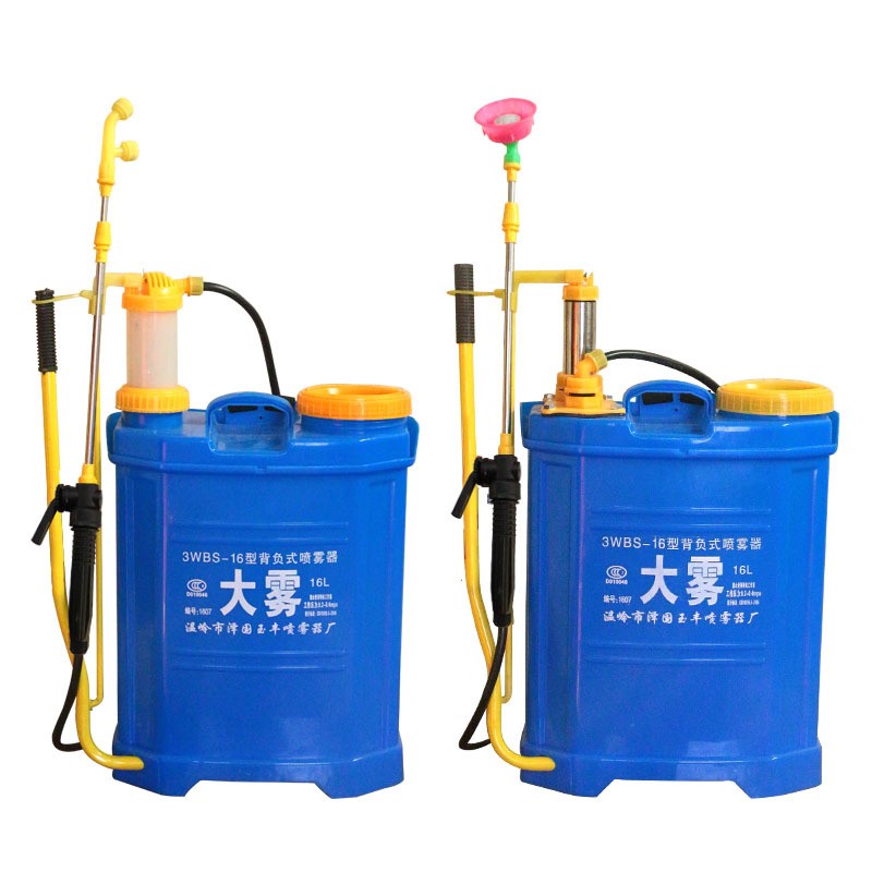 廠家批發(fā)手動噴霧器16L背負式打農(nóng)藥可兩用農(nóng)用雙管氣壓式噴霧器