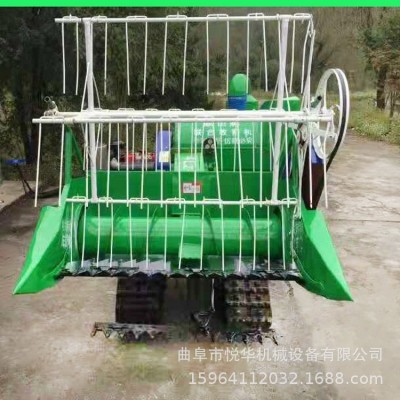 柴油版小型履帶式谷物聯(lián)合收割機 自走式水稻小麥收割脫粒一體機