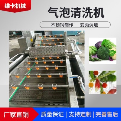 山東維卡機(jī)械波浪式瓜果清洗設(shè)備 專業(yè)廠家直供氣泡式自動清洗機(jī)