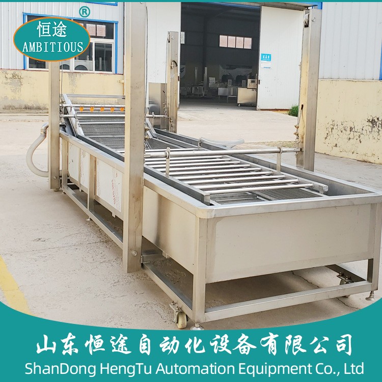 全自動凈菜氣泡清洗機 蘋果梨橙子棗加工流水線 果蔬食品創(chuàng)業(yè)設備
