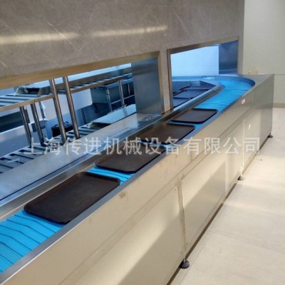 企業(yè)單位食堂餐盤傳送帶 餐具輸送機(jī) 供應(yīng)洗碗機(jī)流水線 傳送帶