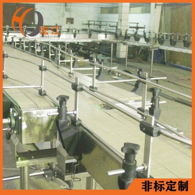 廠家非標(biāo)定制牛奶軟包裝產(chǎn)品輸送線 飲料輸瓶輸箱承重鏈板輸送機