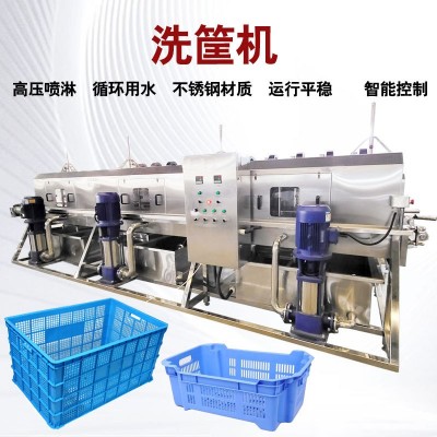 全自動周轉(zhuǎn)筐洗筐機屠宰筐清洗設(shè)備高壓噴淋塑料筐去泥去沙清洗機