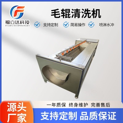 不銹鋼毛刷清洗機(jī) 果蔬加工清洗設(shè)備 小型根莖類(lèi)果蔬清洗去皮機(jī)
