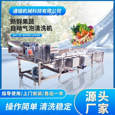 全自動氣泡清洗機大姜清洗設(shè)備噴淋式中藥材氣泡清洗流水線廠家