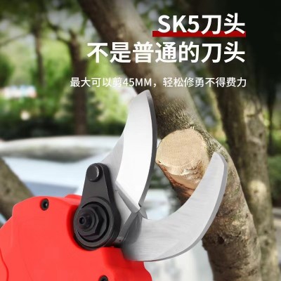 七玖新款32mm電動(dòng)修枝剪園藝剪刀充電式鋰電園林粗枝剪果樹電動(dòng)剪