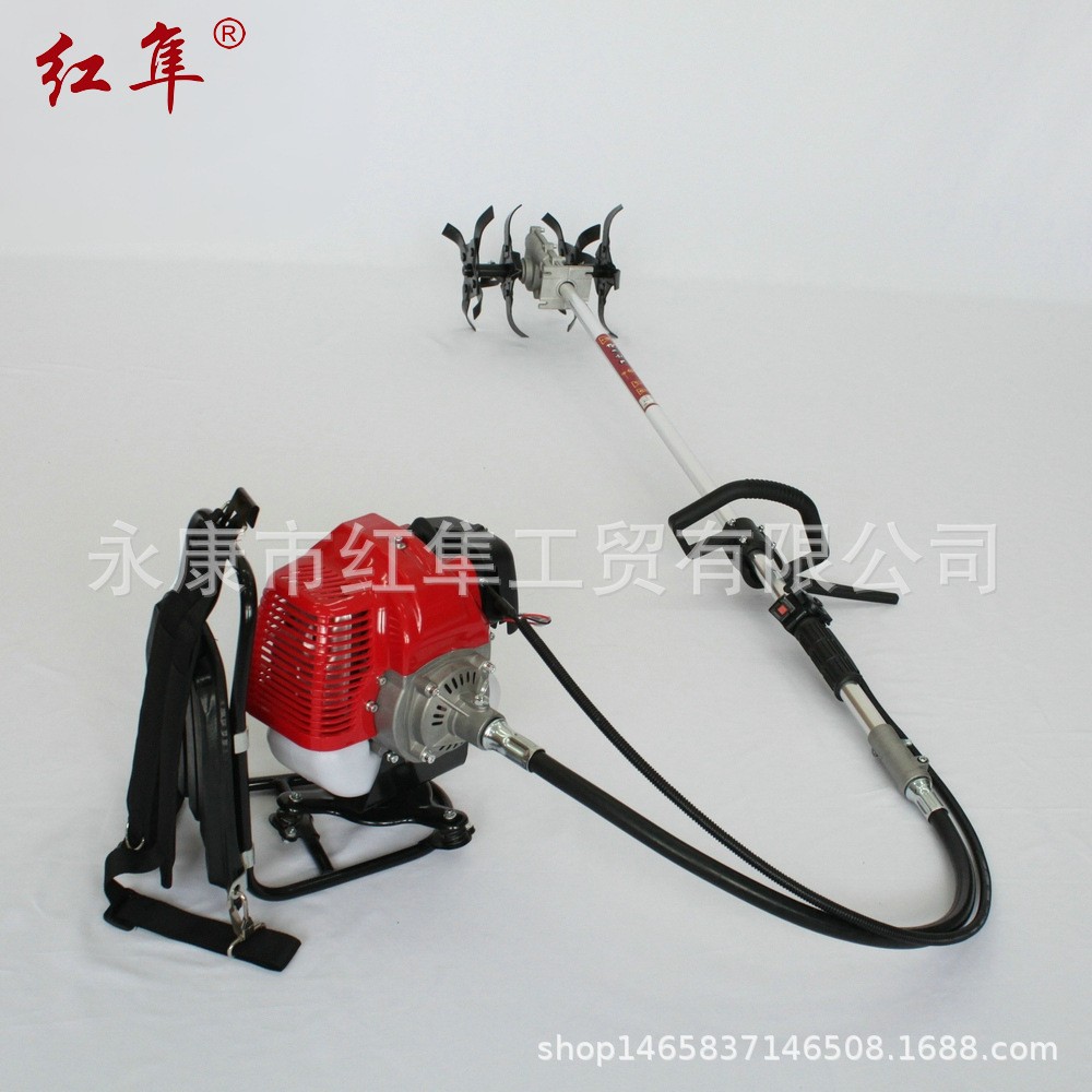 紅隼1E44F-5大馬力二沖程背負(fù)式鋤草機HS520背負(fù)式松土機除草機