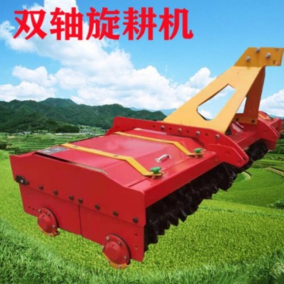 農(nóng)用加重型雙軸雙旋旋耕機大馬力后置不同寬幅土地碎土耙地旋耕機
