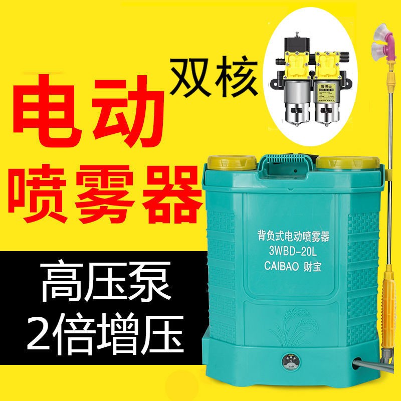 新款背負(fù)式電動噴霧器雙核水泵噴霧器12V消毒噴霧機電動打藥機